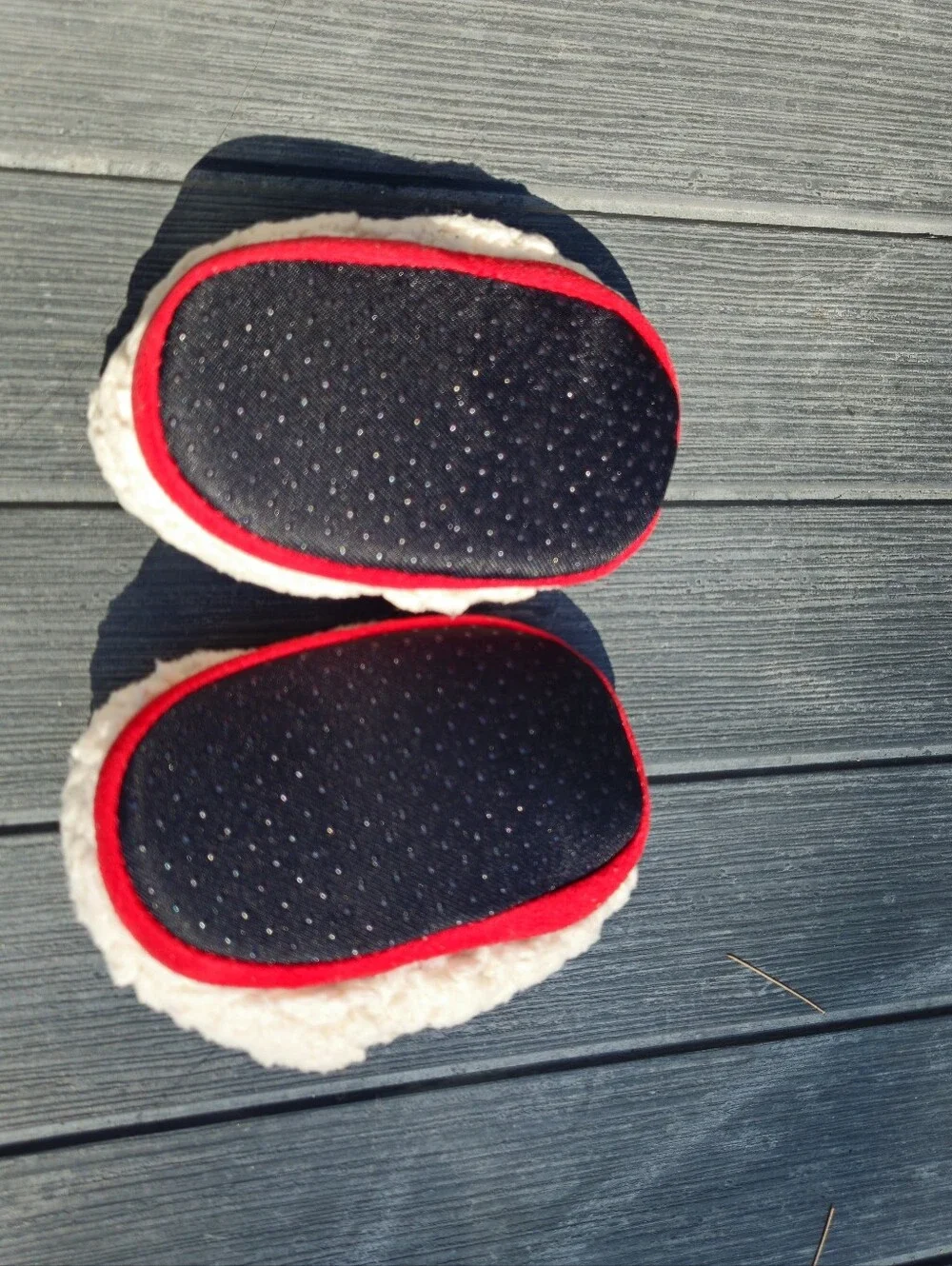 🔥Dearfoams Baby Bear Sherpa‎ Slippers Cream Red 9-12 Months